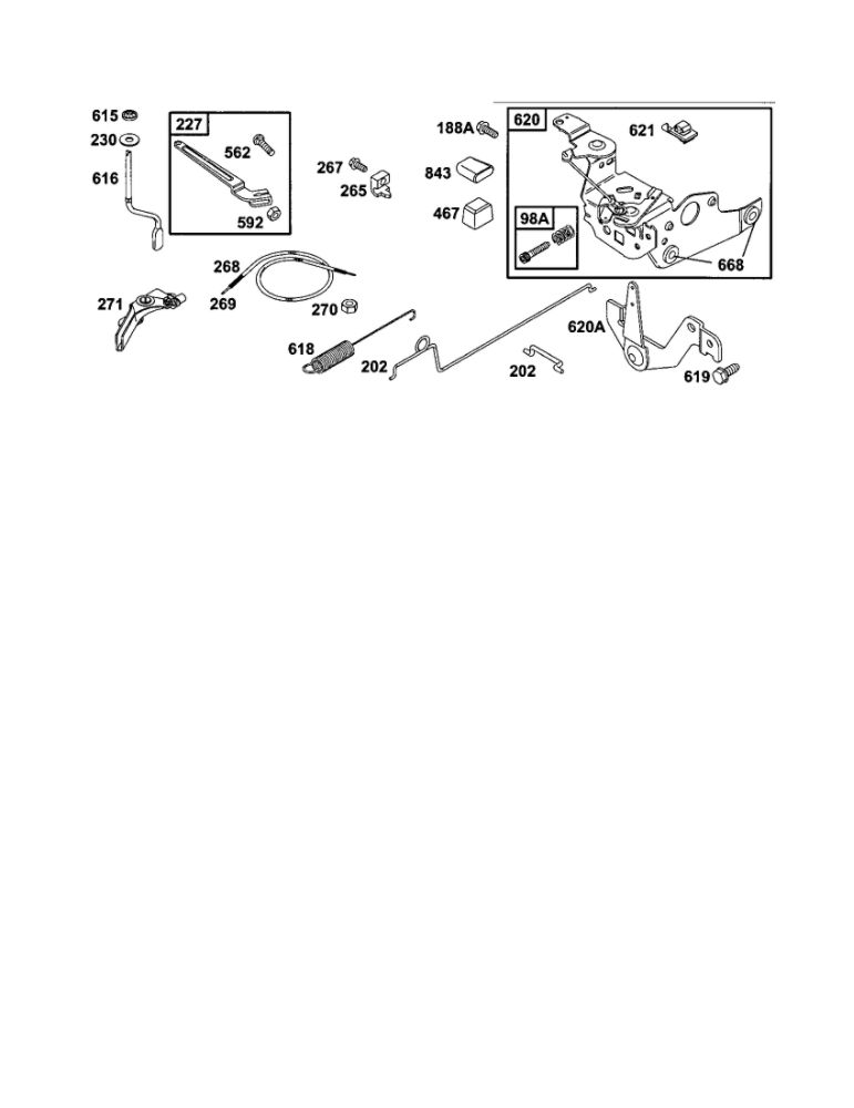 Bracket-Control Diagram and Parts List for 121700-121799 4006-4009 Briggs and Stratton Engine
